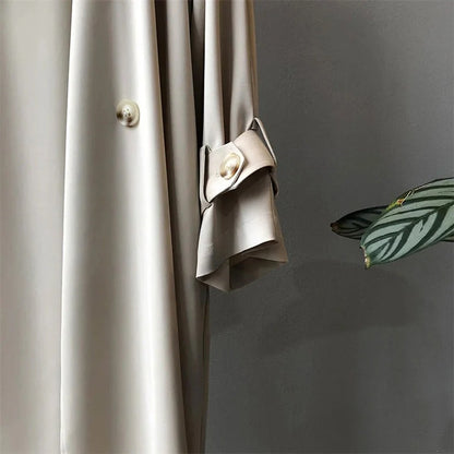 Fall Draped Double-Breasted Trench