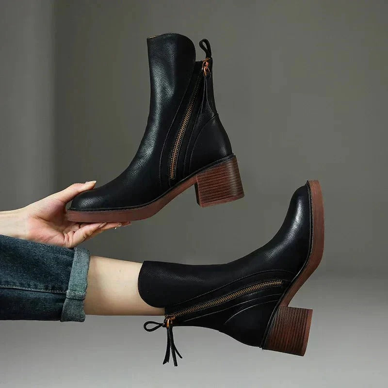 Fall Side-Zip Block Boots