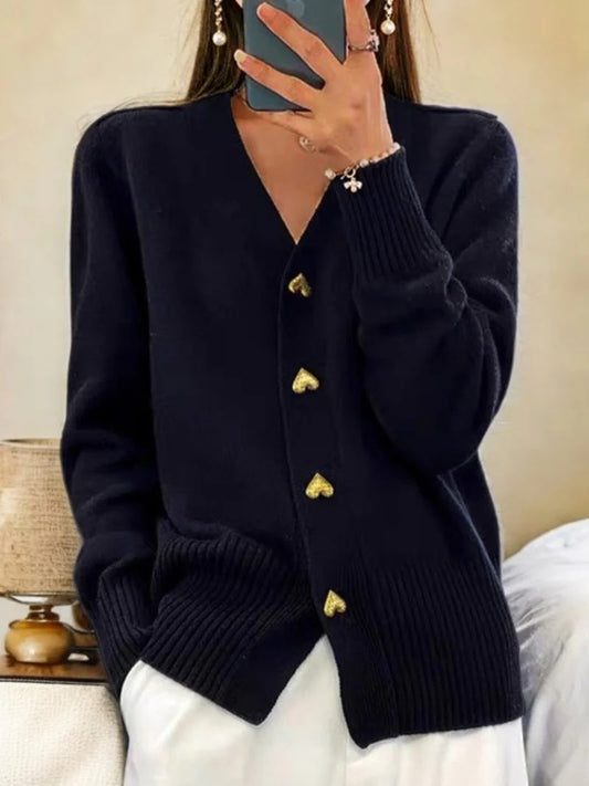 Fall Heart Button Cardigan