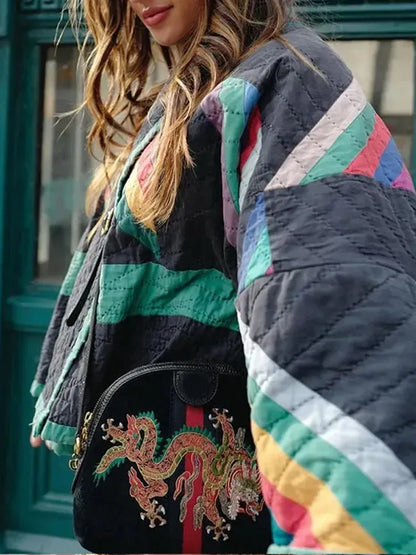 Fall Quilted Patchwork Jacket