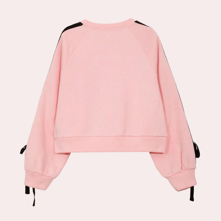 Fall Ribbon Sleeve Sweatshirt