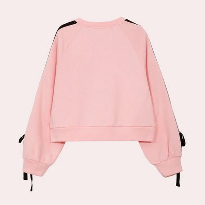 Fall Ribbon Sleeve Sweatshirt