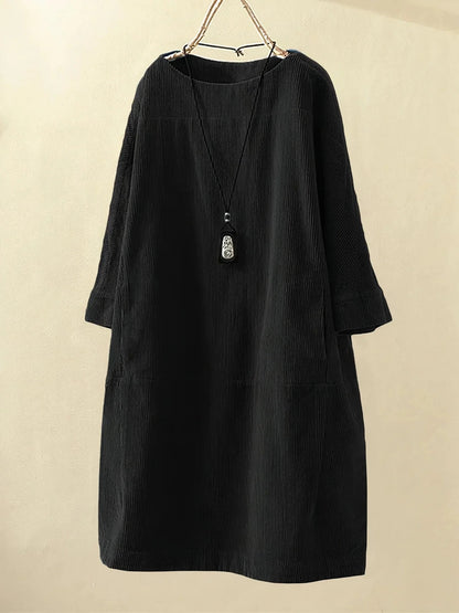Velda Corduroy Shift Dress