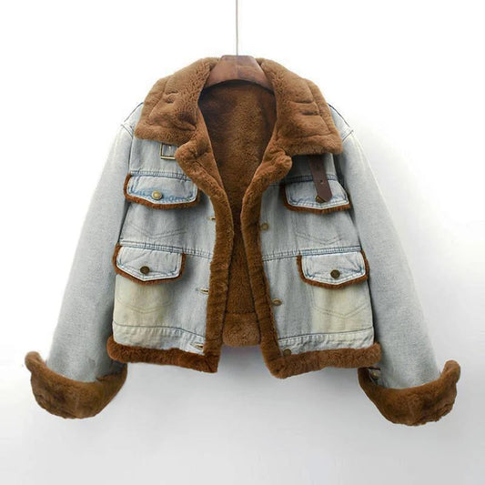 Fall Sherpa-Lined Denim Jacket