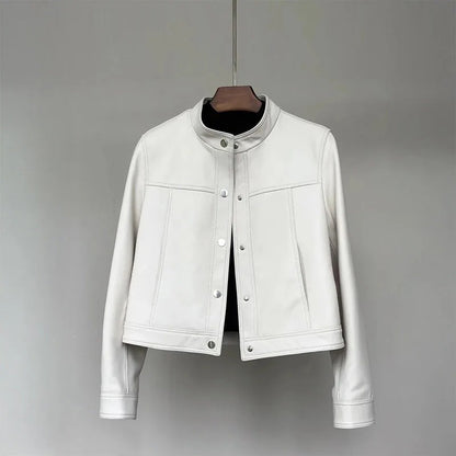 Fall Stand-Collar Snap Jacket