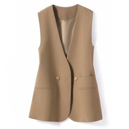 Double-Button Sleeveless Vest