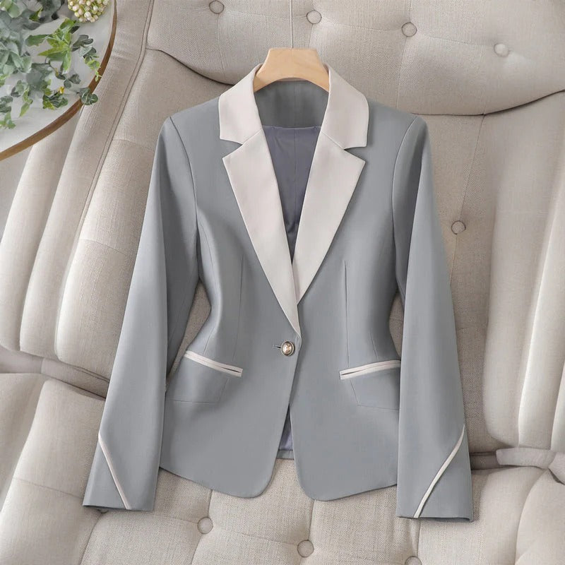 Contrast Lapel Blazer