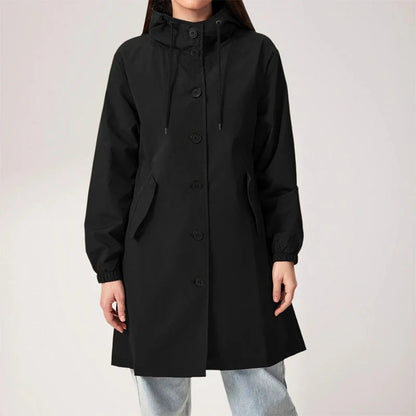 Fall Crimson Hooded Coat