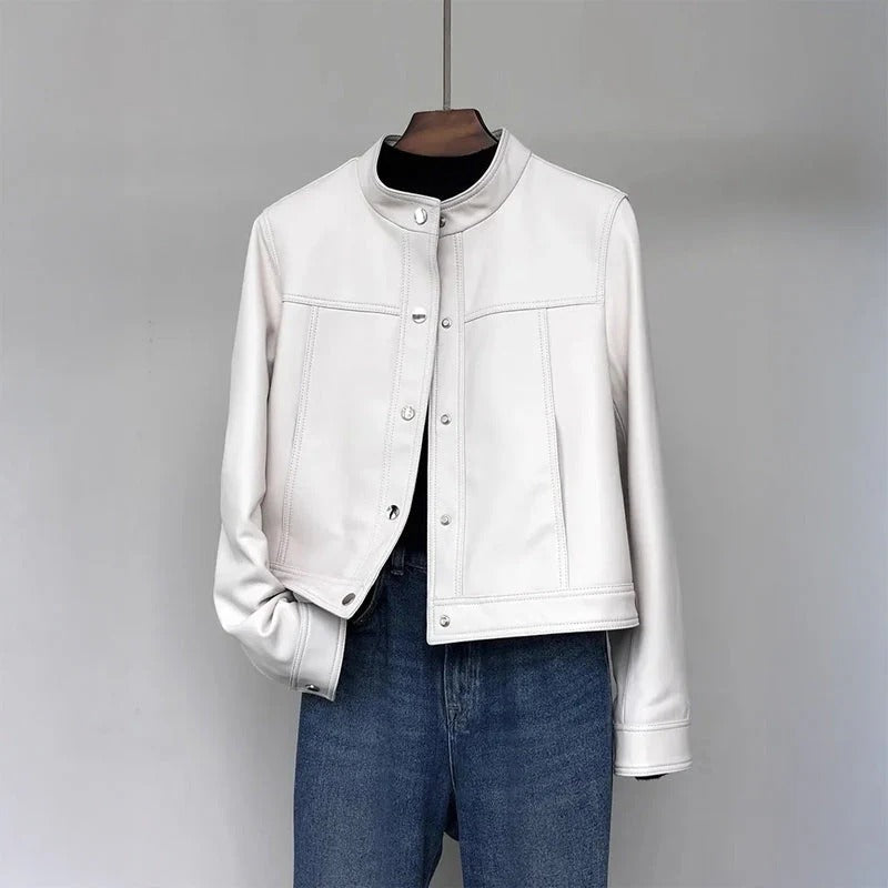 Fall Stand-Collar Snap Jacket