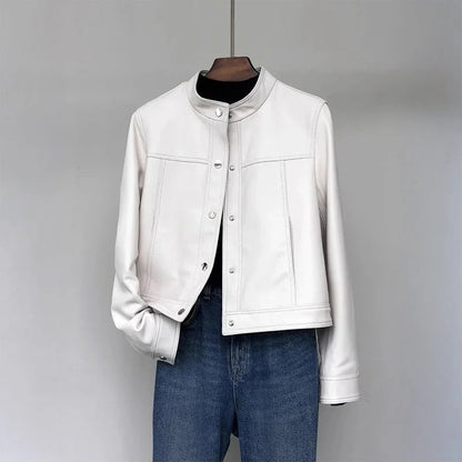 Fall Stand-Collar Snap Jacket