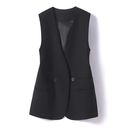 Double-Button Sleeveless Vest