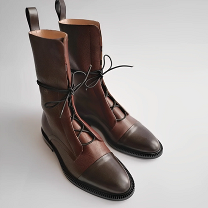Fall Cap-Toe Lace Boots