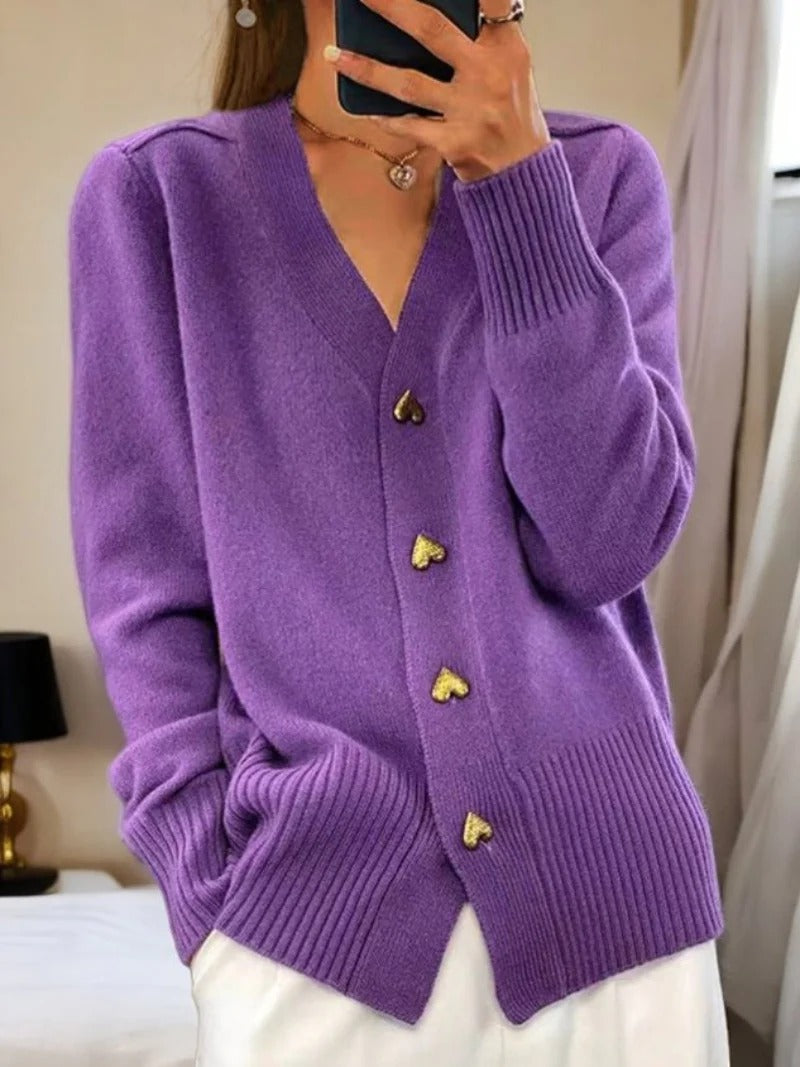 Fall Heart Button Cardigan