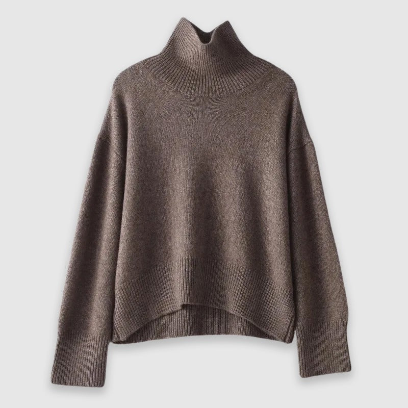 Fall High-Neck Knit Sweater