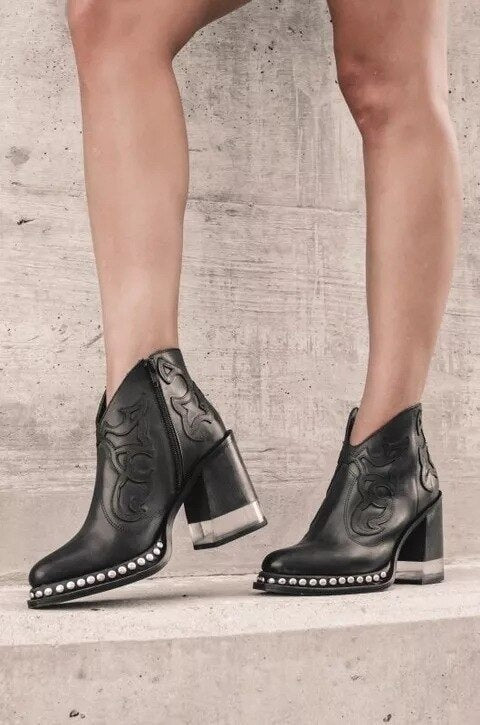 Fall Studded Block Heel Boots