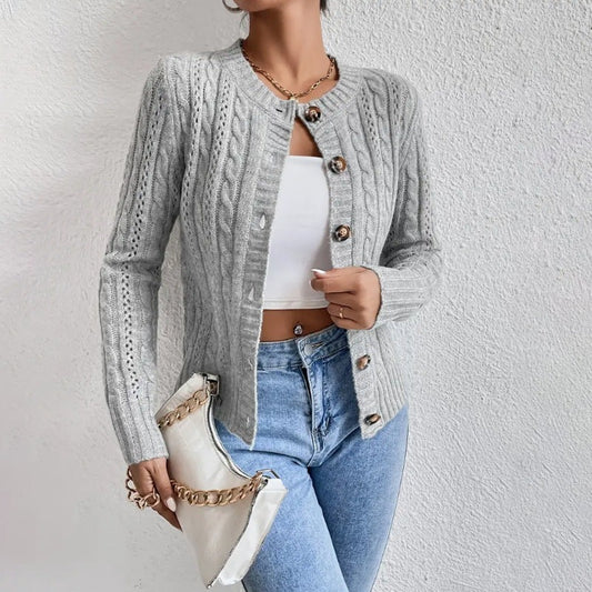 Cable Knit Button Cardigan