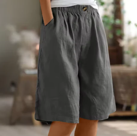 Wide Casual Shorts - Lightweight Fabric, Relaxed Fit