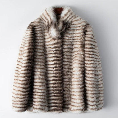 Fall Spotted Faux Fur Coat