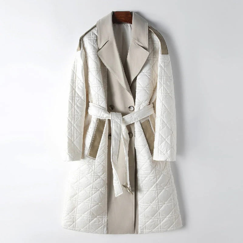 Fall Quilted Belted Coat