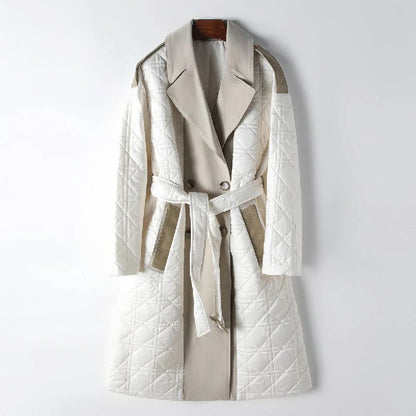 Fall Quilted Belted Coat