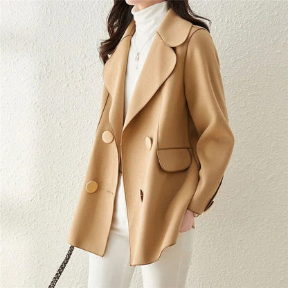 Fall Double-Breasted Wool Coat