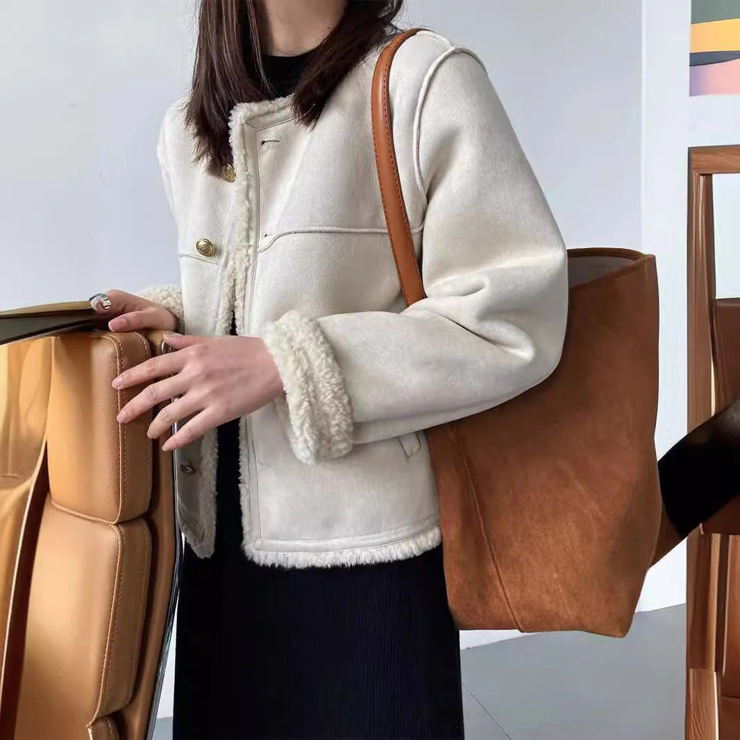 Fall Shearling Trim Jacket