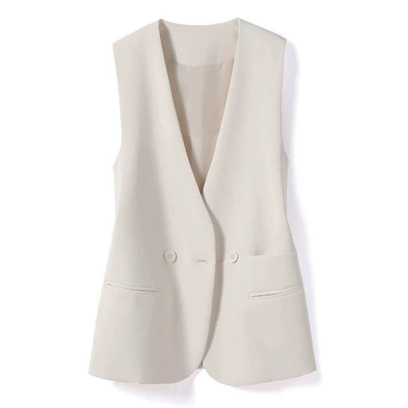 Double-Button Sleeveless Vest