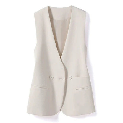 Double-Button Sleeveless Vest