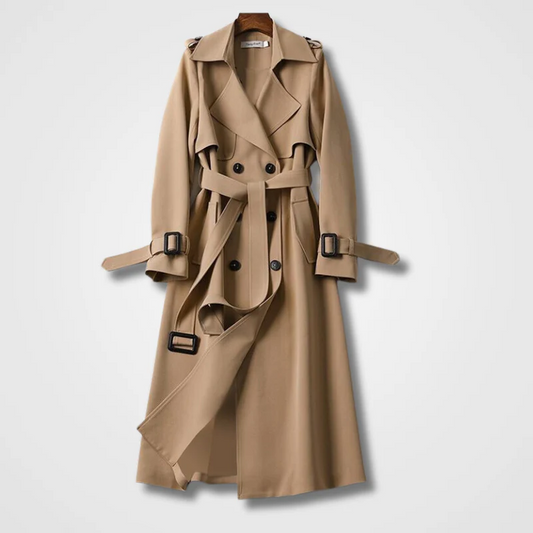 Fall Long Double-Breasted Trench Coat