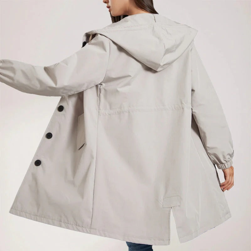 Fall Crimson Hooded Coat