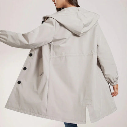 Fall Crimson Hooded Coat
