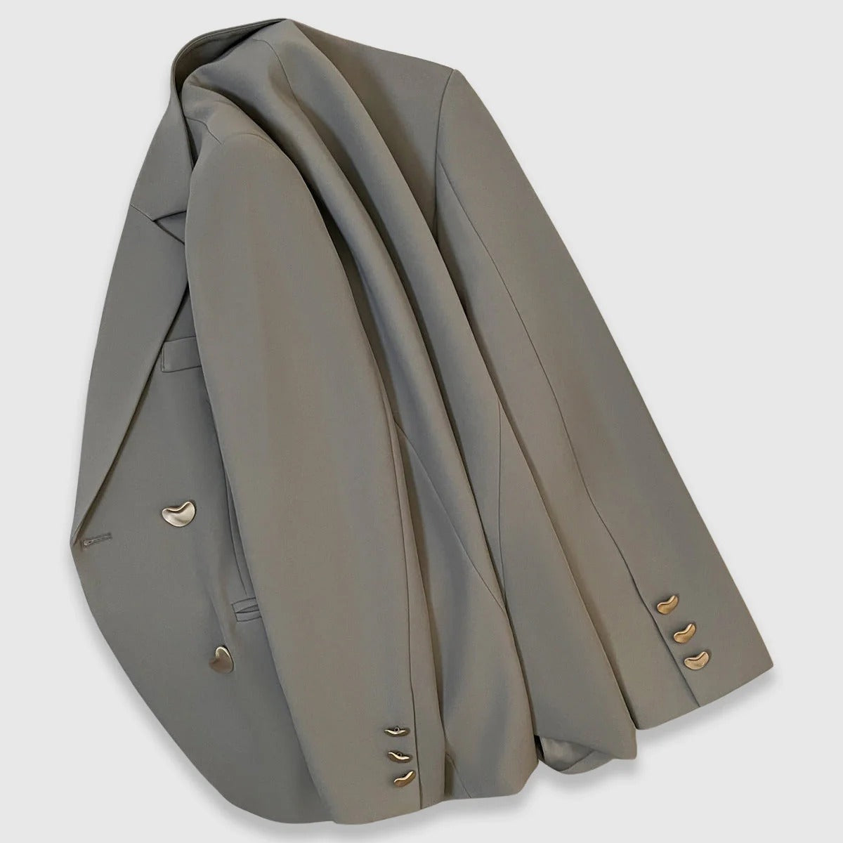 Women's Gold Button Double-Breasted Blazer