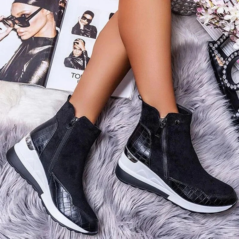 Fall Mixed Material Bootsa