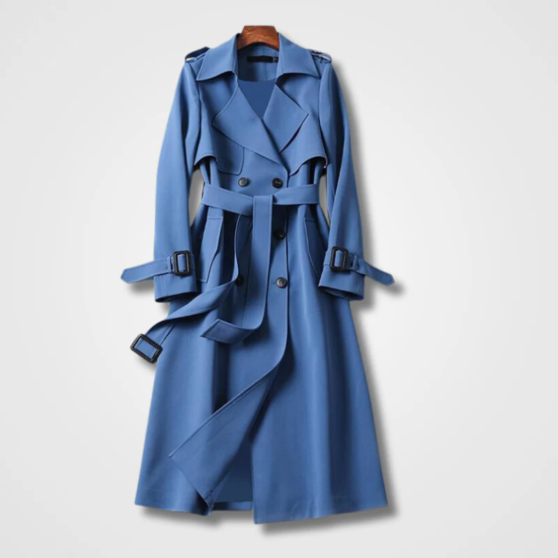 Fall Long Double-Breasted Trench Coat