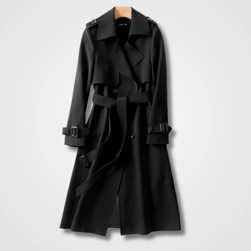 Fall Long Double-Breasted Trench Coat