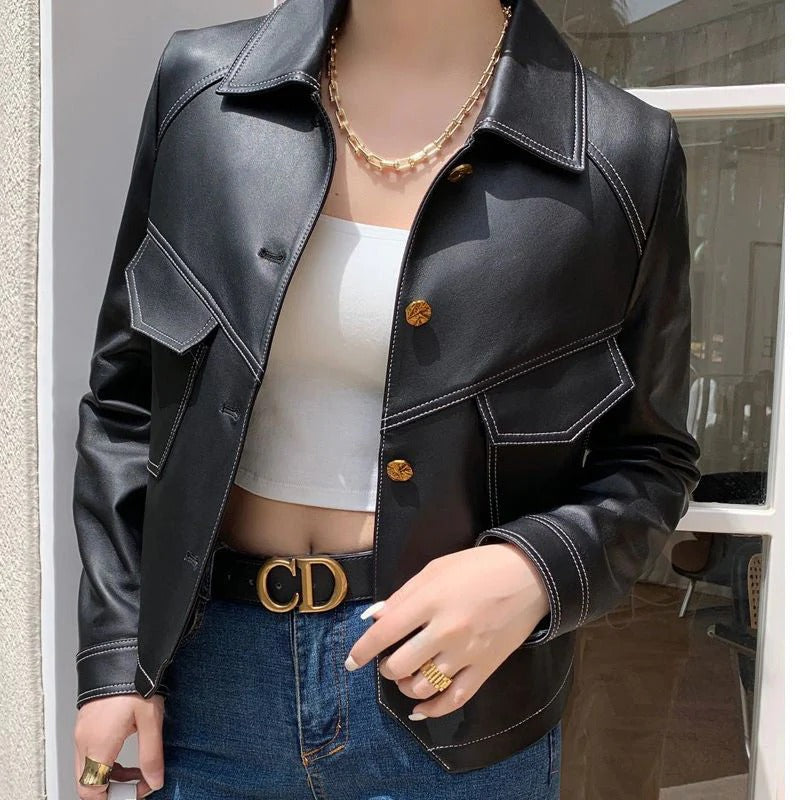 Fall Structured Leather Jacket