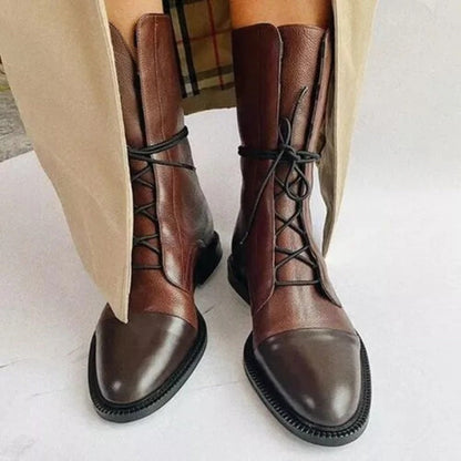 Cap Toe Lace-Up Boots