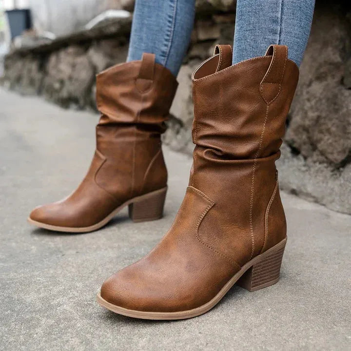 Fall Slouched Mid-Calf Boots