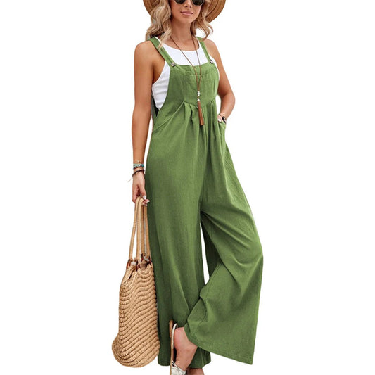 Wide-Leg Strap Jumpsuit