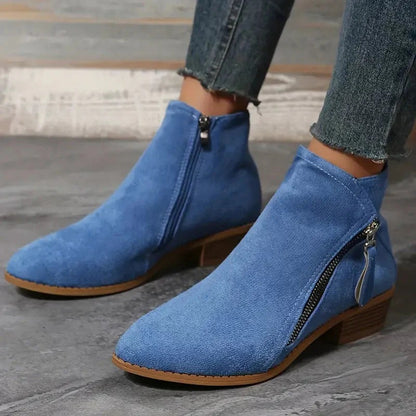 Fall Suede Zip Boots