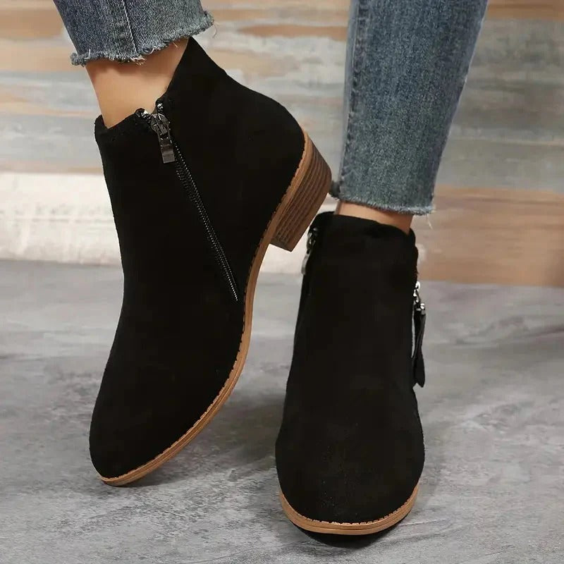 Fall Suede Zip Boots
