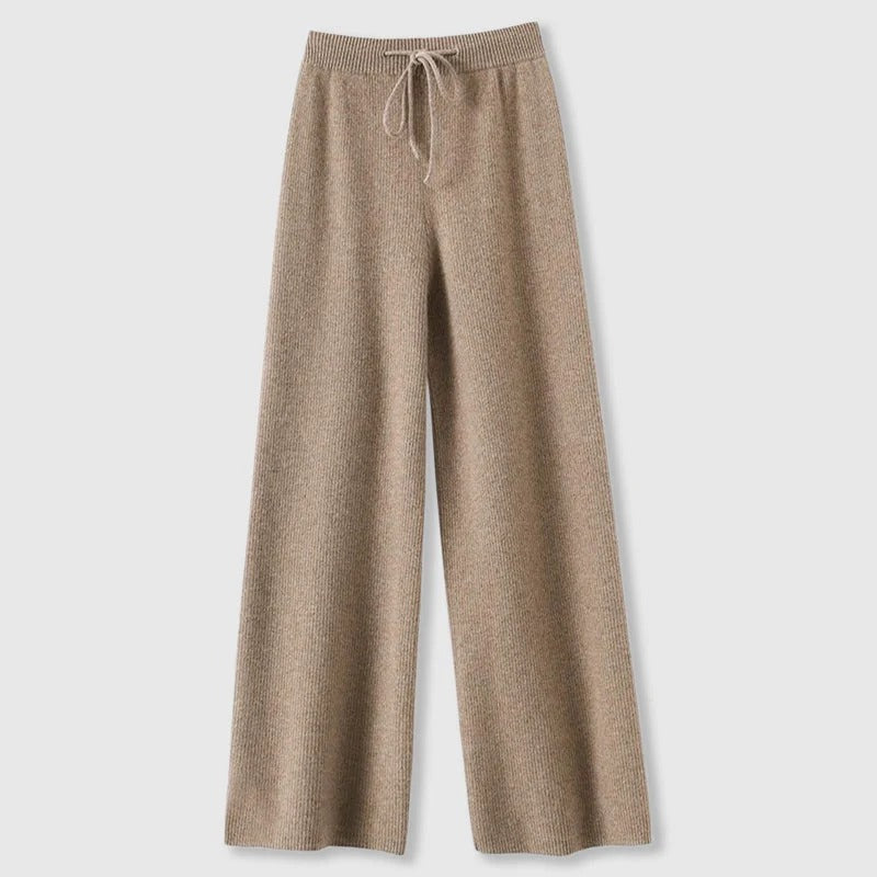 Drawstring Wide-Leg Knit Pants
