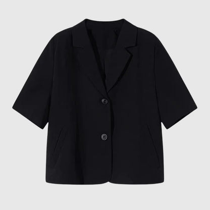 Short-Sleeve Buttoned Blazer