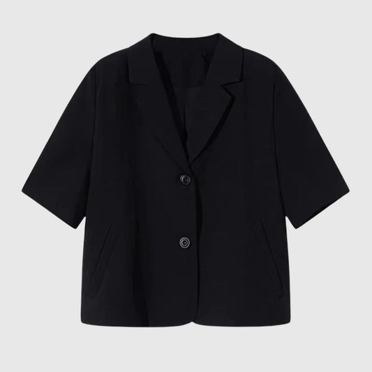 Short-Sleeve Buttoned Blazer