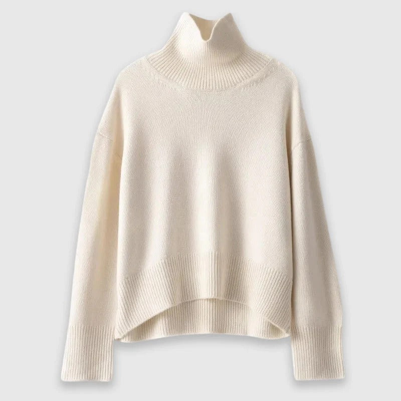 Fall High-Neck Knit Sweater