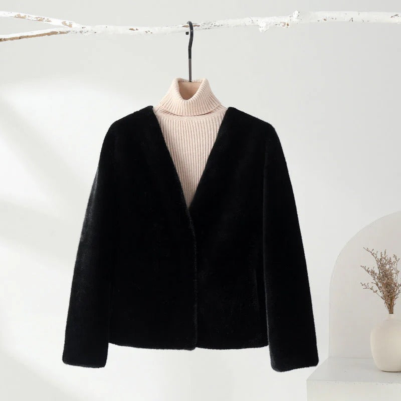 Fall Minimalist Faux Fur Coat
