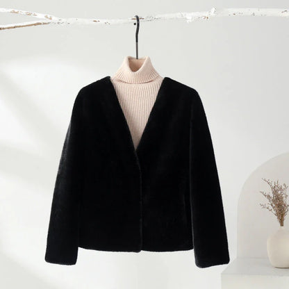 Fall Minimalist Faux Fur Coat