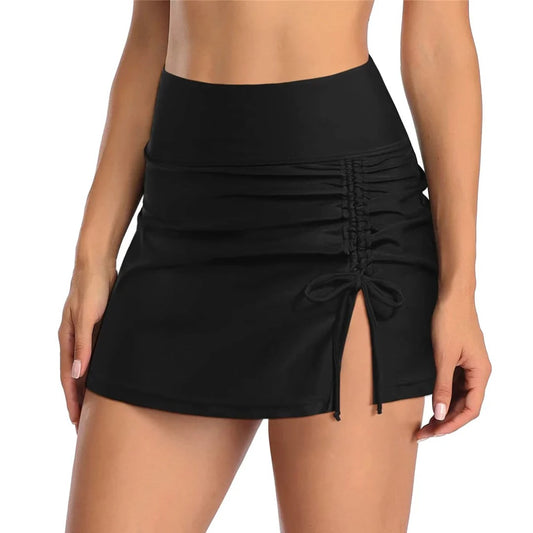 Women’s Swim Shorts - Quick-Dry Fabric, Elastic Drawstring Waist