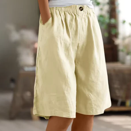 Wide Casual Shorts - Lightweight Fabric, Relaxed Fit