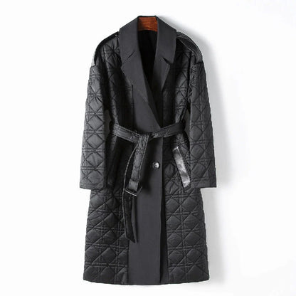 Fall Quilted Belted Coat